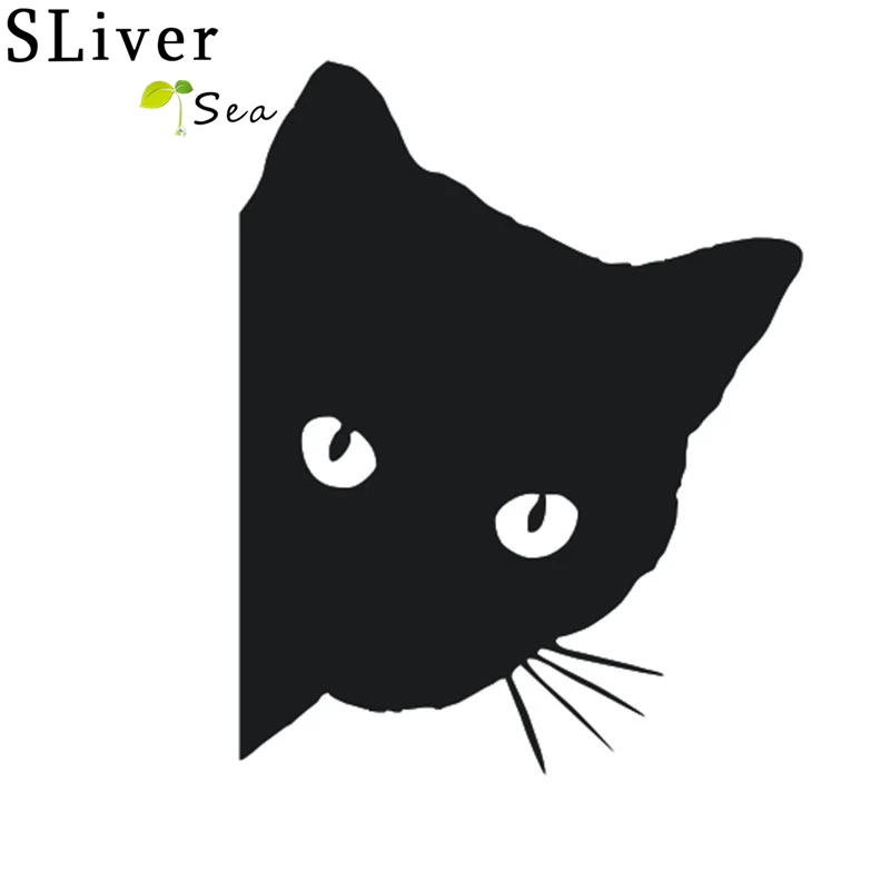 

SLIVERYSEA 12*15CM Peep Cat Face Cat Personality Car Stickers Motorcycle Stickers Decorative Car Window Sticker #B1135