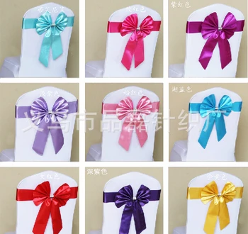 

Wholesale 100pcs new taffeta chair sashes banquet decoration wedding chair bow Free shipping #HUT-878