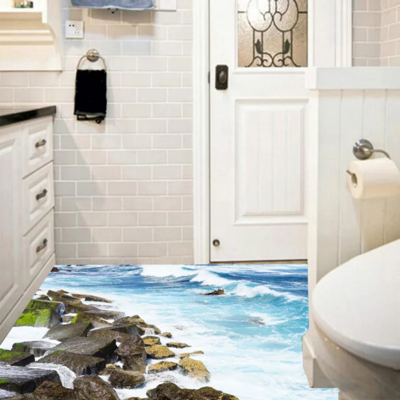 Наклейка на стену Дельфин 3D наклейка на пол для кухни ванной комнаты Съемная Морская звезда Дельфин наклейка на пол для спальни s Badkamer
