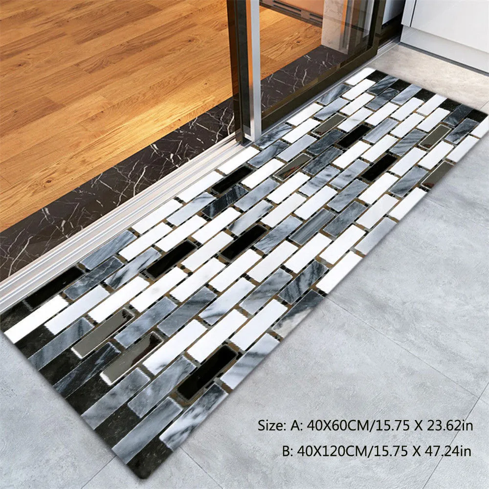 

Fake Tile Bricks Stone pattern Mat Bedroom Kitchen Floor Pad Non-slip Bath Rug floor Mat Door Carpe vloerkleed Wallpapers