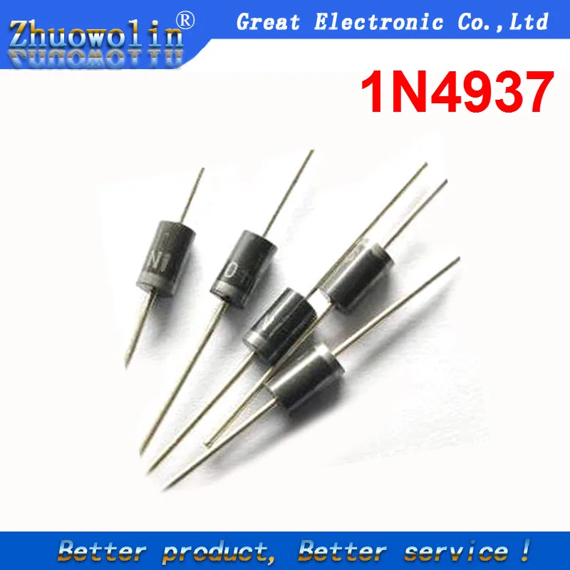 50PCS/Lot IN4937 1N4937 DO 41 1A 600V Rectifier Diode|rectifier diode ...
