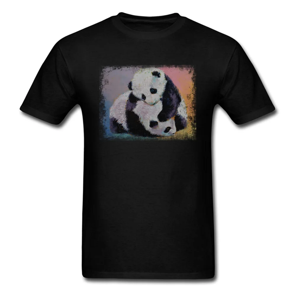 BABY PANDA RUMBLE Casual Summer Fall Pure Cotton Crew Neck Men Tops Shirt Geek Tees Company Short Sleeve T Shirt BABY PANDA RUMBLE black