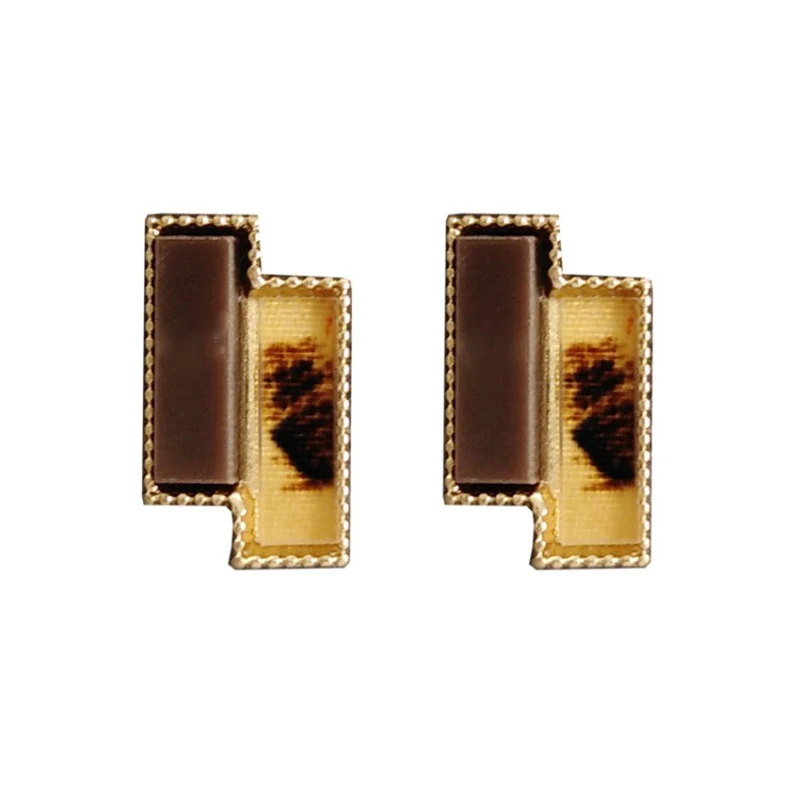 

Korean Leopard Resin Alloy Cute Clip On Earrings Without Piercing for Women Girl Simple Non Pierced Ear Clips Jewelry Gift