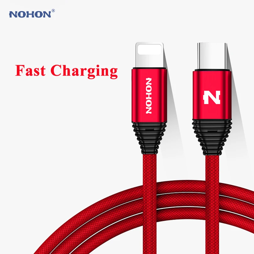 Кабель Nohon type C PD для Lightning iPhone X 8 Plus P pin кабели синхронизации данных 7 6S 6 5S 5 быстрая