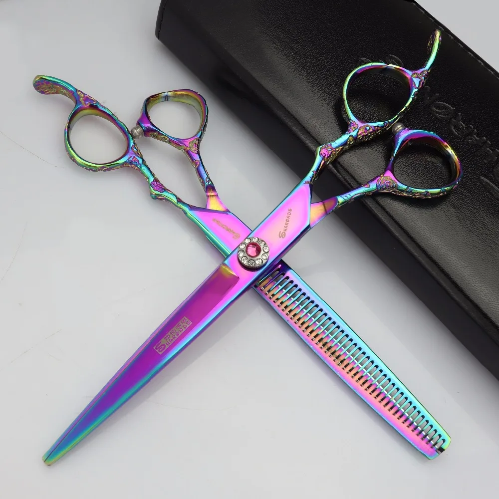7,0 дюймов Professional Hair Парикмахерские ножницы Резка истончение ножницы Инструменты для укладки волос Парикмахерская Ножницы