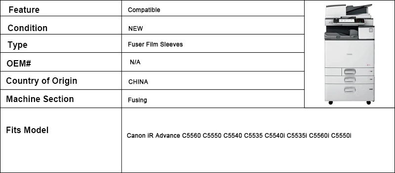 Cinto de Fixação Luvas da Película do Fusor Filme Canon 5550 5540 5535 5560i 5550i 5540i 2x C5560 ir 2 Cheap Luvas da película do fusor