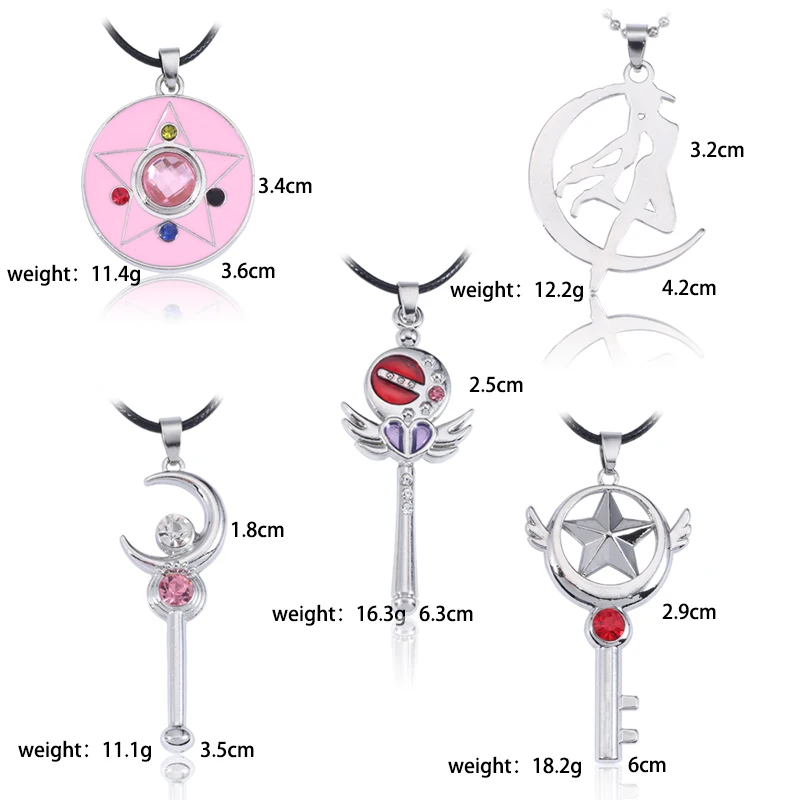 5 различных стилей серебряное ожерелье Сейлор Мун Кристалл пентаграмма Звезда Луна ожерелья с крыльями для женщин аниме косплей ювелирные изделия колье