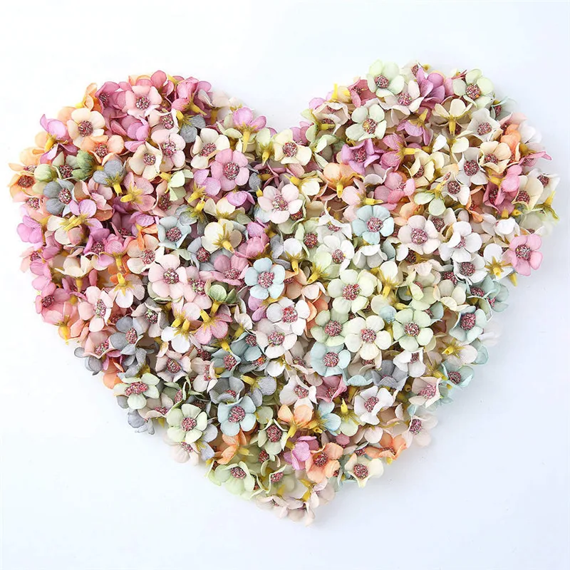 

50Pcs/Pack Fake Daisy Flower Heads Mini Silk Artificial Flowers for Wreath Scrapbooking Party Home Wedding Decoration DIY Crafts