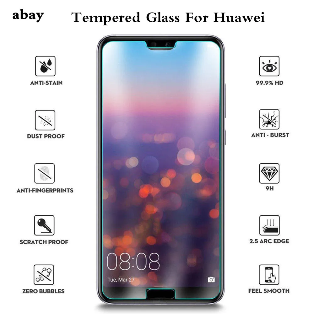 9H Взрывозащищенная Защита экрана для Huawei P10 Lite Plus P20 Pro P8 P9 P Smart Mate 10 Honor 7 8 9