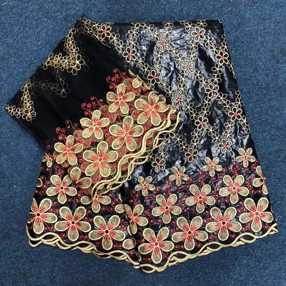 

African Bazin Riche Fabrics With 2yard Lace 2018 Latest African Bazin Riche Getzner Embroidered Jacquard Fabric! 14-39