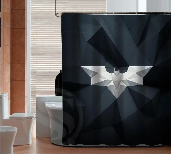 Best подарок Бэтмен пользовательские душ Шторы ткань ванна Шторы Водонепроницаемый для ванны - Цвет: Цвет: желтый