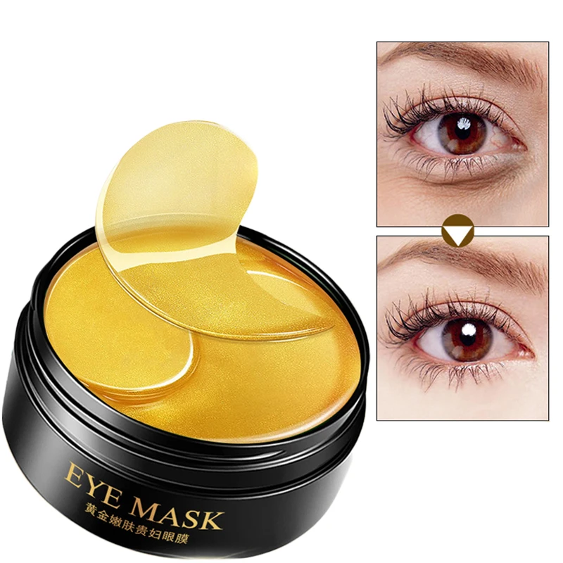 

onespring Gold Eye Mask Moisturizing Collagen Eye Patches for Eye Care Smothing Anti Wrinkle Dark Circles Remove Eye Gel