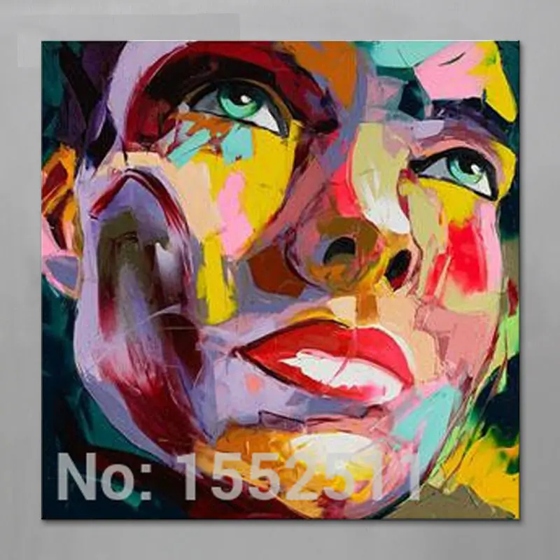 

Palette knife painting portrait Palette knife Face Oil painting Impasto figure on canvas Hand painted Francoise Nielly Style