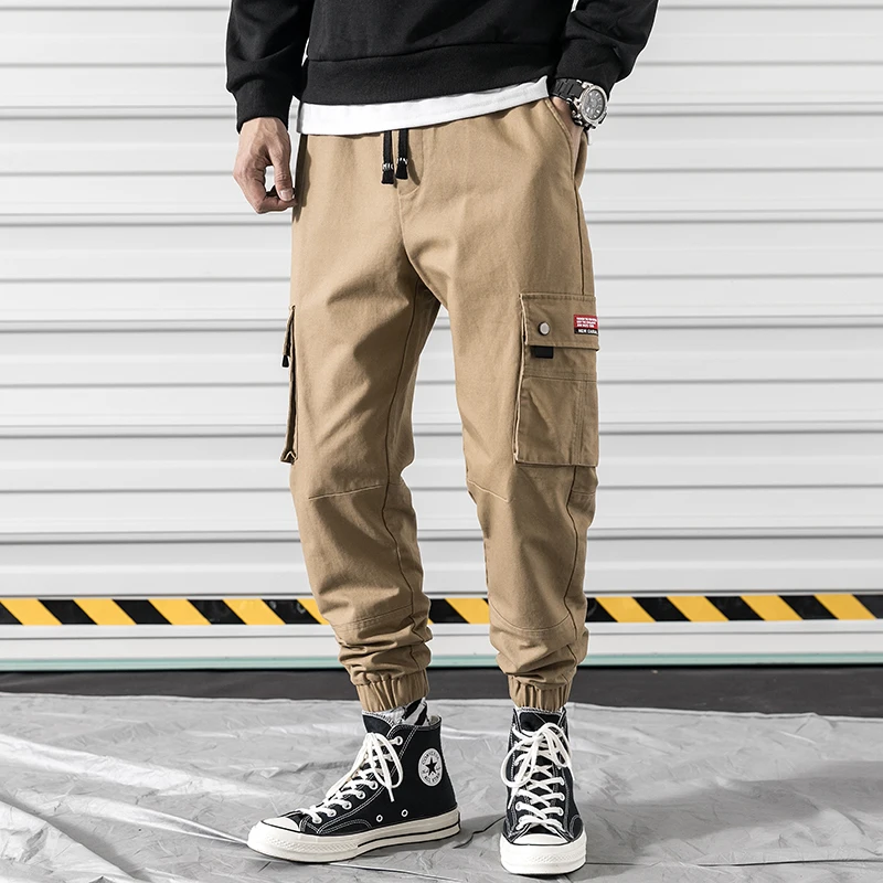 Men Black Cargo Pants 2019 Mens Japanese Streetwear Sweatpants Male Winter Joggers Pants Trousers Y1339