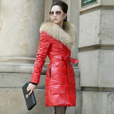 Women Winter Long Padded Parkas Big Fake Fur Collar Jackets Adjustable Waist Thick Warm Coats Women Plus Size 5XL 2018 AS056 (15)