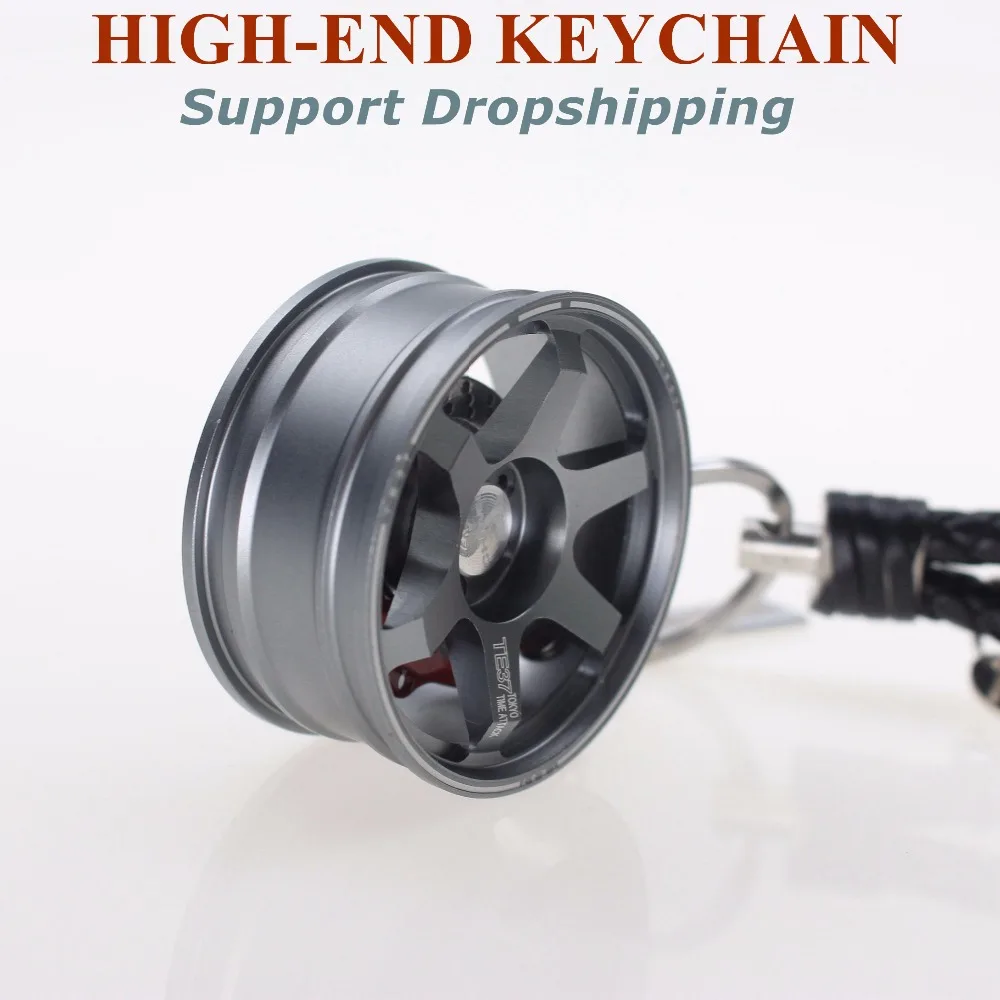 

Luxury Car Key Chain Aluminum Alloy Rim Model Keychains With Remove Brake Disc Black Gold Grey Red Blue Keyrings For Key Ring