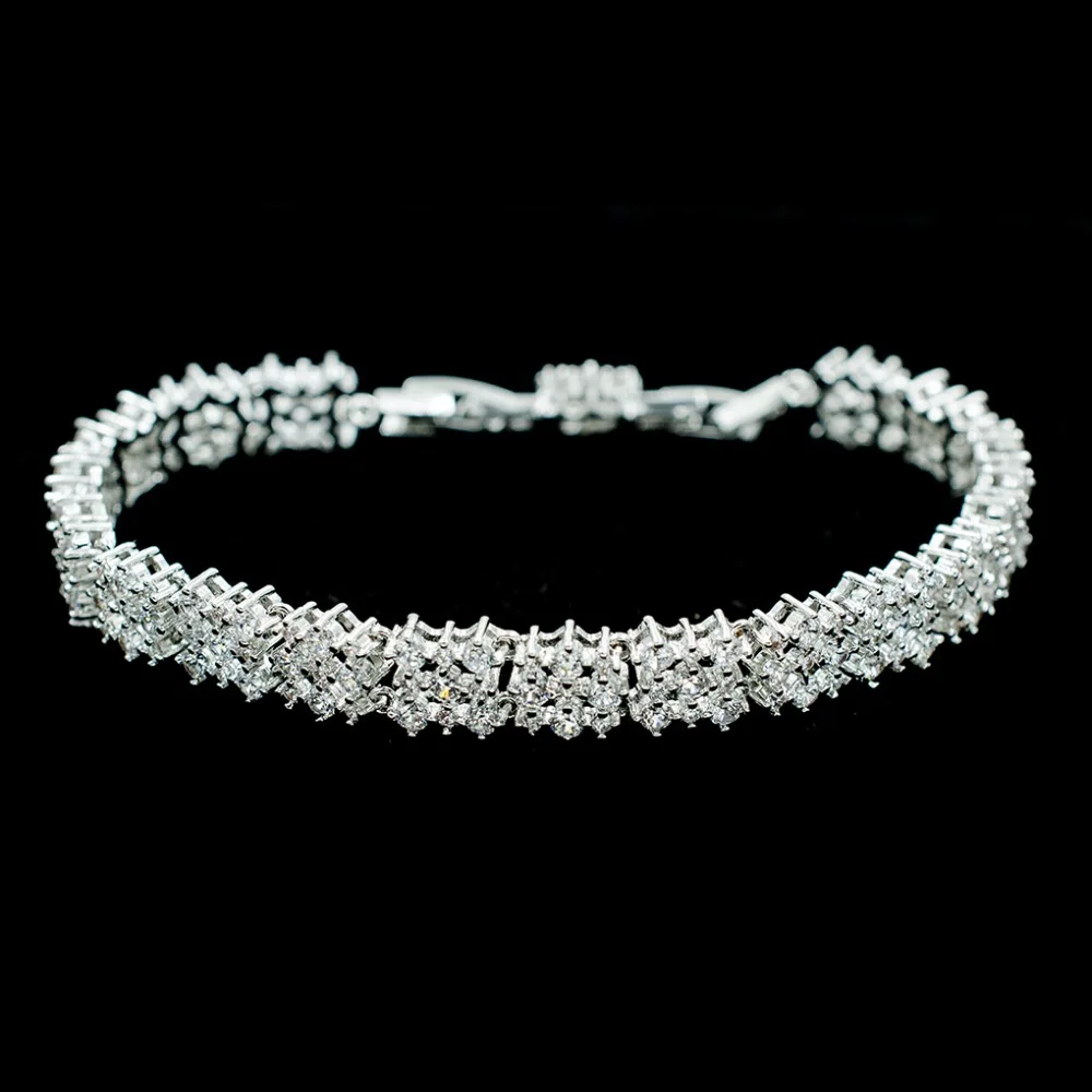 

Fashion Full Clear AAA CZ Cubic Zirconia Bracelet Chains with Copper for Women Jewelry Accessories K0076