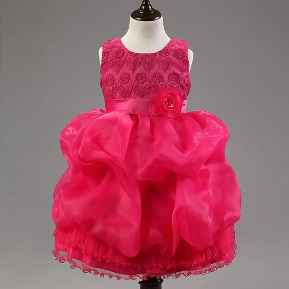 

New Arrival Little Girl Ball Gown Scoop Appliqued Glitz Pageant 2016 Flower Girls Dresses Long For Children Prom Gown HB2062
