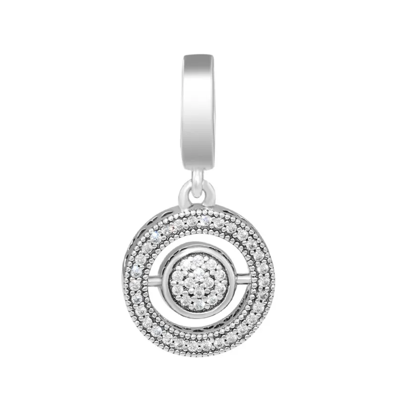 

Pandulaso 2018 New Autumn Collection Clear CZ Spinning Signature Crystal Beads for Jewelry Making Women Silver 925 Jewelry DIY