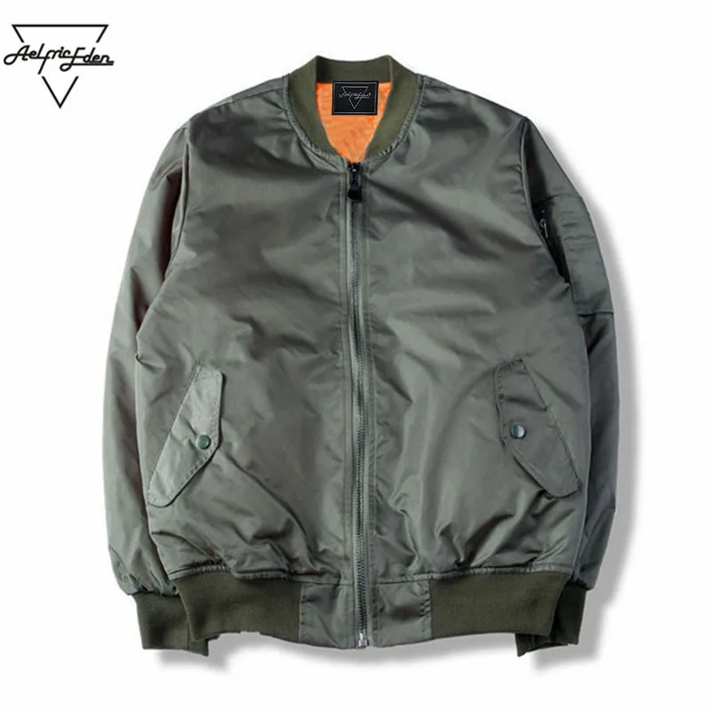 Aelfric Eden Thick Winter Solid Color Men Bomber Jackets Ma 1 Flight