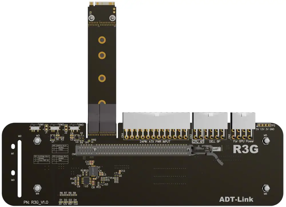 M.2 для внешней видеокарты NVMe M подставка ключей кронштейн с PCIe3.0 x4 переходник 25 см