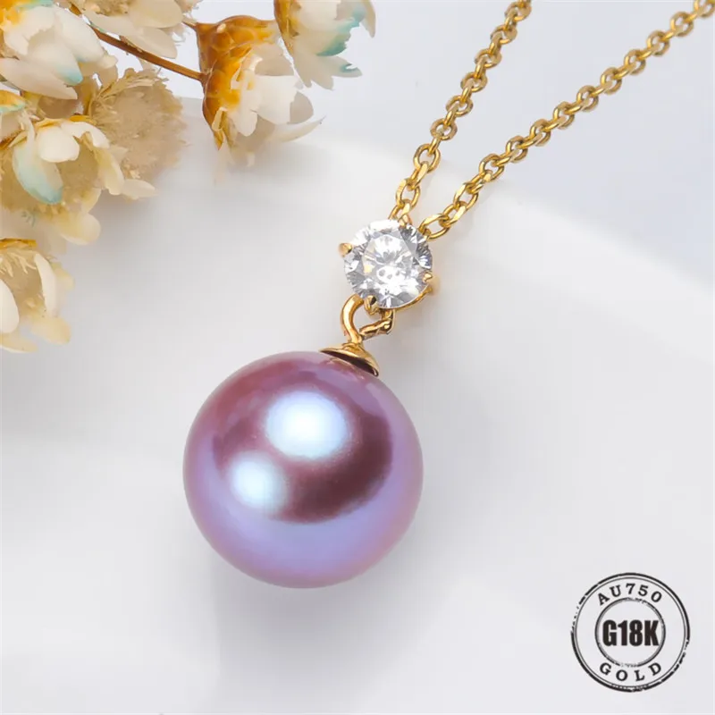 

DIY Accessories AU750 G18K Yellow Gold Pendant Jewelry Findings Blank Pendants Bracket Natural Pearl Cap Bracket