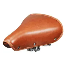 ¡Nuevo producto! asiento de cuero PU para bicicleta Vintage, resortes de amortiguación dobles, asiento suave para bicicleta de montaña, pieza marrón para bicicleta