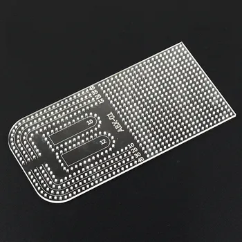 

DONYAMY 1pc Leather Craft Acrylic Punching Positioning Calculation Ruler Stencil Template