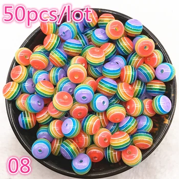 

New Jewelry Transparent Resin Spacer Beads Ball Mixed Evil Eye Pattern About 50pcs 6mm 8mm #08