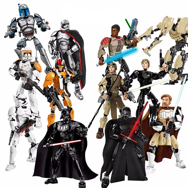 

Star Wars Buildable Figure Building Block Toy Kylo Ren Chewbacca Darth Vader Boba Jango Fett Stormtrooper Compatible with legoed