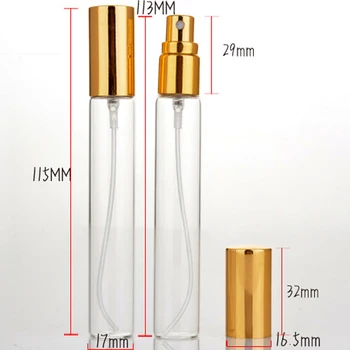 

100Pieces/Lot 15ml Aluminum Spray Atomizer Cosmetic Packaging With Spray Atomizer Bottle&Portable Refillable Empty Glass Perfume