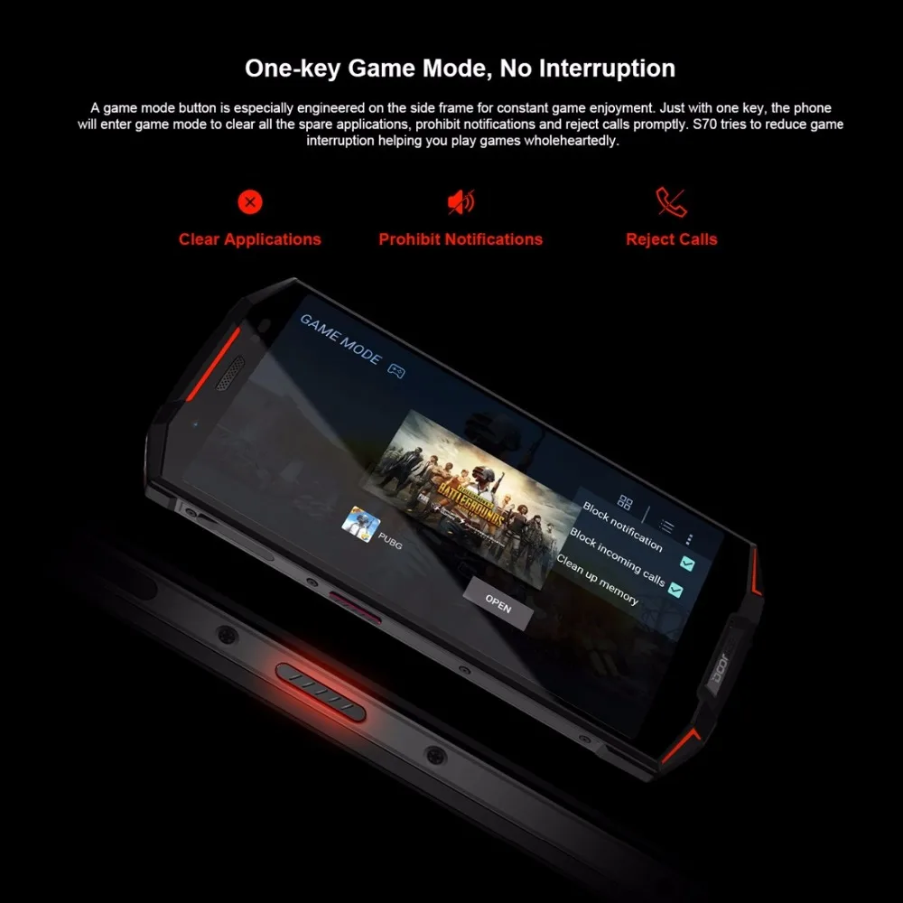 DOOGEE S70 IP68 IP69K Waterproof 4G SmartPhone 5.99 Inch MT6763 Octa Core 6GB+64GB 16MP+12MP Dual Rear Camera Android 8.1 NFC DOOGEE S70 IP68 IP69K Waterproof 4G SmartPhone 5.99 Inch MT6763 Octa Core 6GB+64GB 16MP+12MP Dual Rear Camera Android 8.1 NFC