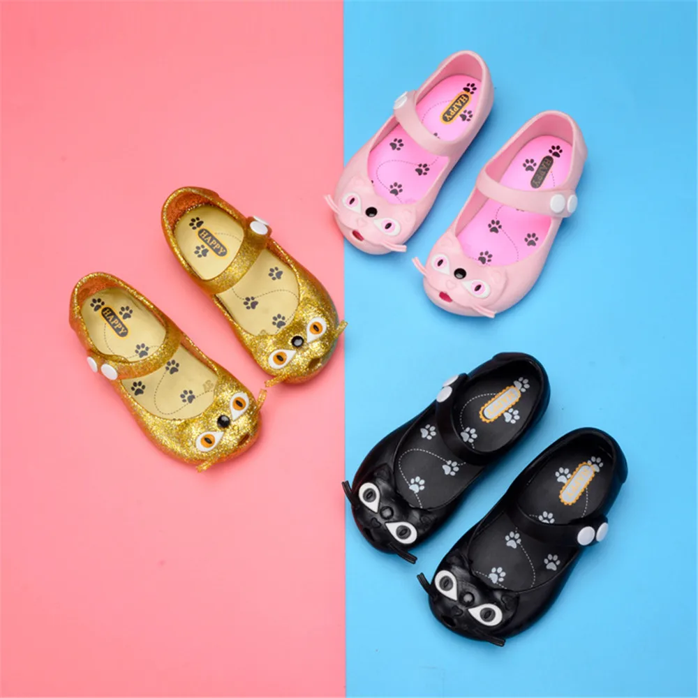 

Girl's New Arrival Cartoon Design Princess Style Mini Melissa Summer Sandals Casual Fashion Round Toe Jelly Shoes Flat Sandals