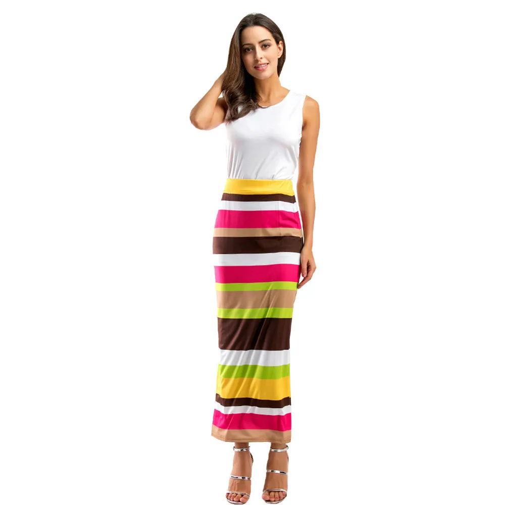 Two piece Beach Dress Women Summer Style Beach Boho Maxi Dress 2017 High Quality Brand Striped Print Long Dresses Feminine (7)