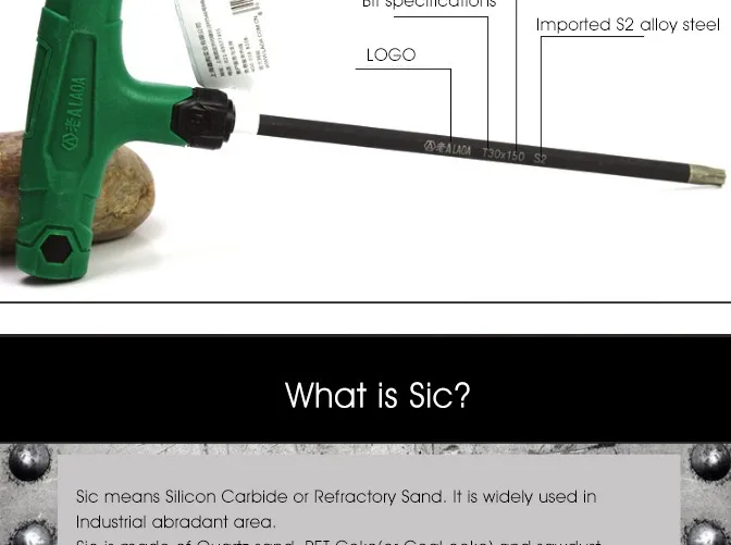 LAOA Good Quality T Shape S2 SiC Corundum Hex Screwdriver Prolong Rod Six Angle Screwdrivers Hand tools set