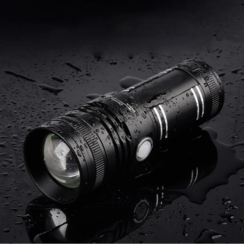

High Powerful Fishing Zoom LED Flashlight 10000Lumens Aluminum Torch Flash Lamp With 4 Lights(Blue/White/Yellow/Purple)