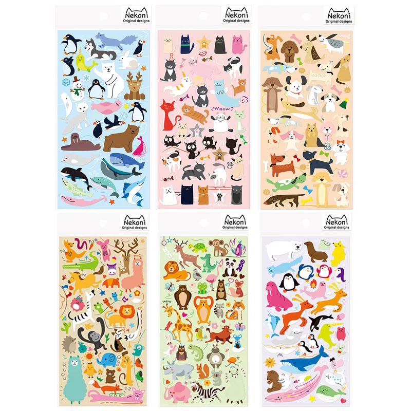 Download Aliexpress.com : Buy 6 pcs/Lot Cute animals sticker Nekoni ...