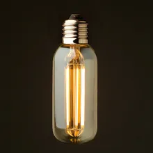 Винтаж светодиодный длинное волокно осветительная лампочка, 6 Вт 2200 K, электрическая лампочка эдисона T45 трубчатый Стиль, декоративное освещение, с регулируемой яркостью