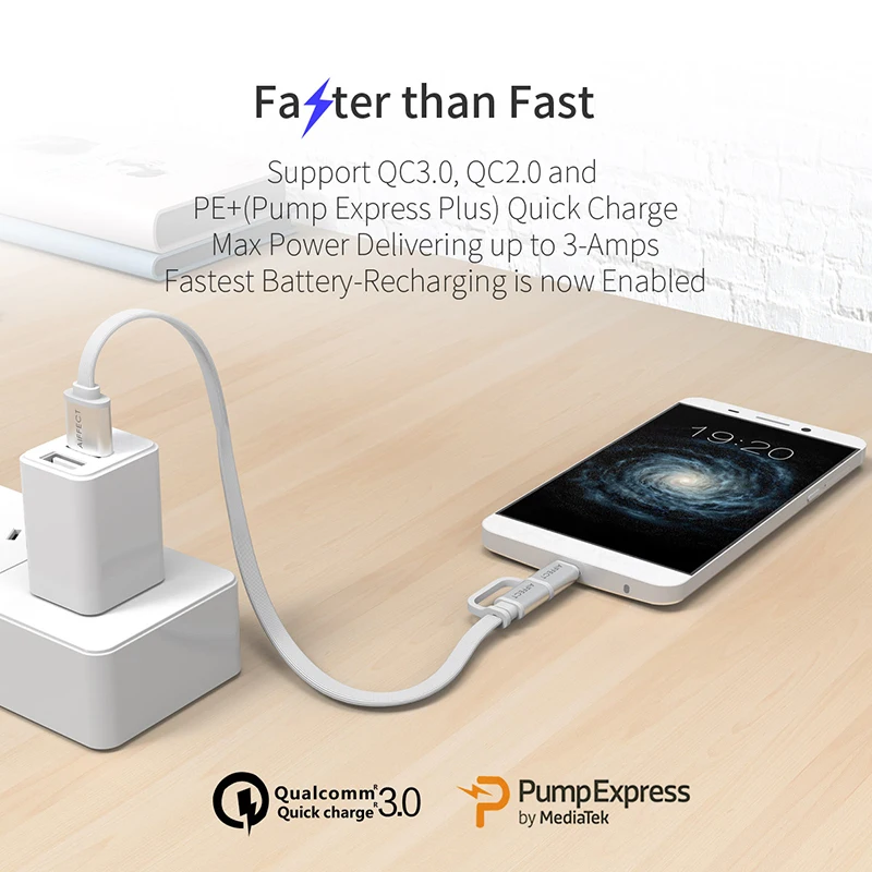 AIFFECT 2 интерфейса в 1 Micro B и type C к USB кабель для передачи данных зарядный Mini usb