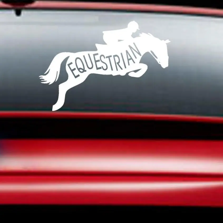 

Stickers 2017 NEW HOT The Equestrian Sticker Custom Car Truck Window Drift Vinyl Decal Sticker Funny Z922 DROPSHIP