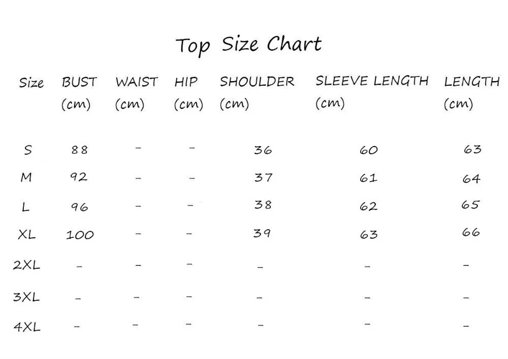 top size