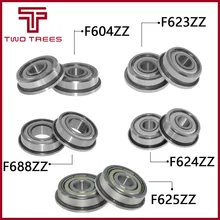 10 шт. фланцевые шариковые подшипники F604ZZ F623ZZ F624ZZ F625ZZ F688ZZ 3D принтеры части глубокий паз шкив колеса алюминиевая часть