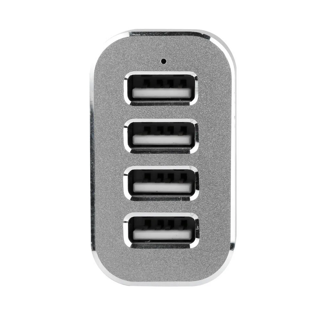 Портативный мини-автомобиль удобный светодиодный свет 4USB порт автомобильное зарядное устройство для телефона Быстрая зарядка прикуриватель для сотового телефона