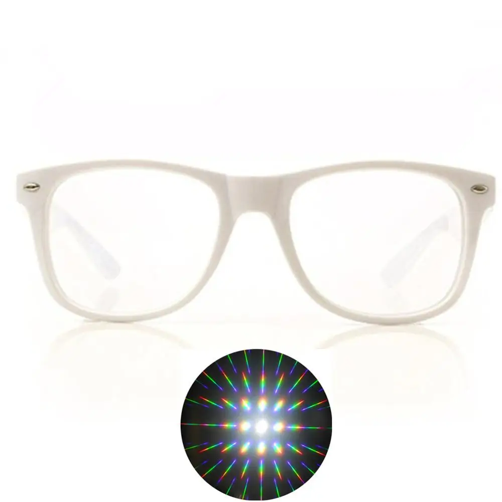 White Color 1 шт. HONY 3D конечная Дифракционная Glasses-3D Призма эффект EDM Радужный стиль Rave Frieworks Звездная буря очки для фестивалей - Цвет: White Color