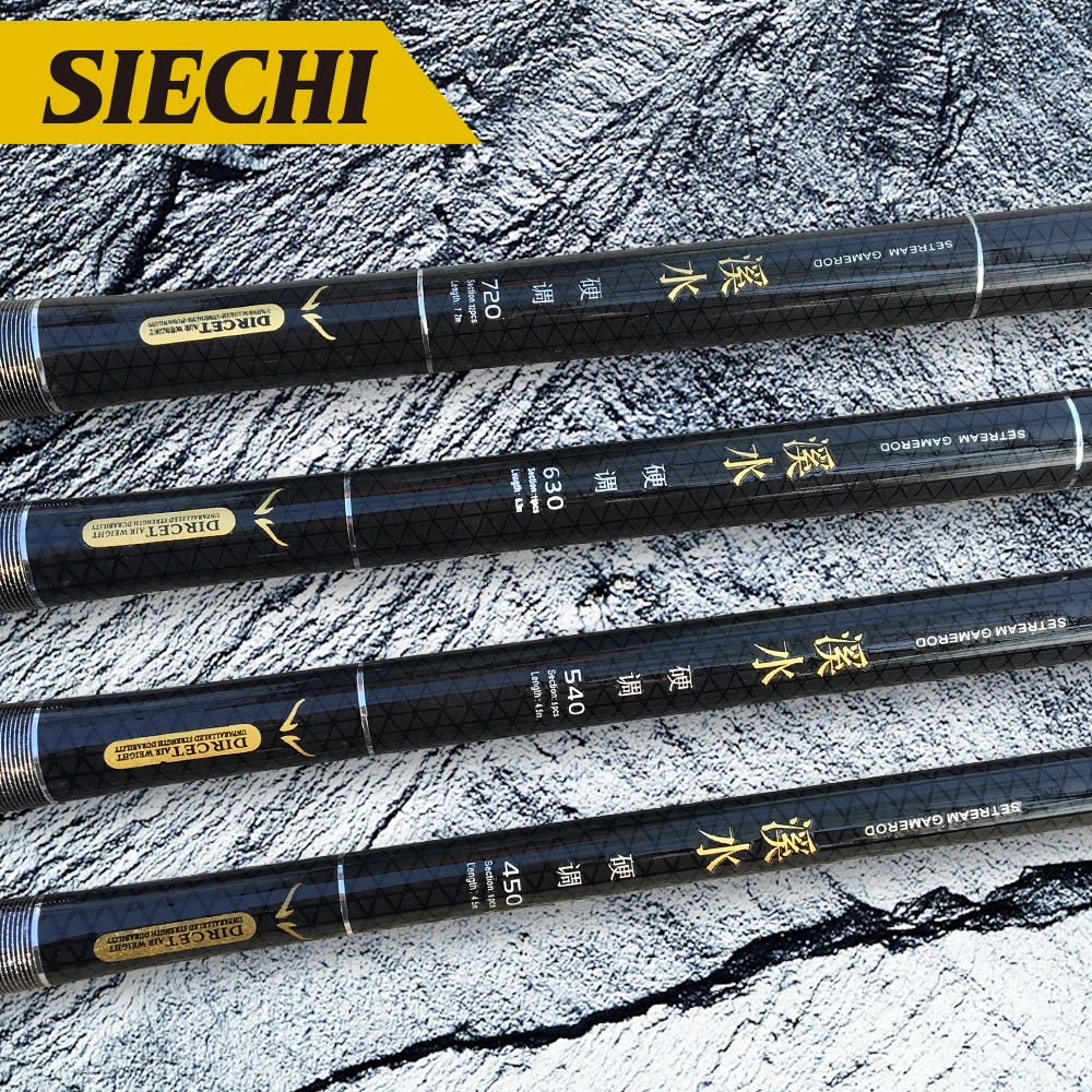 High-end Telescopic Carbon fiber fishing rod 3.6M 4.5M 5.4M 6.3M 7.2M Model long hand stream hard fishing rod pole ultra light