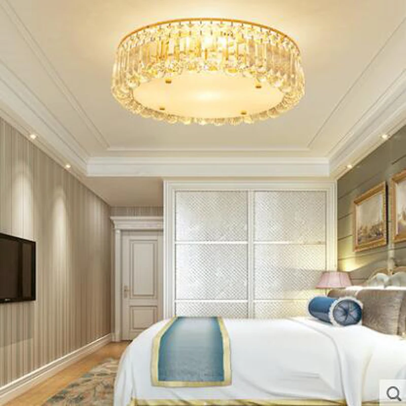 

Simple modern bedroom lights romantic ceiling lamp crystal lamp round restaurant lights study room living room lamps LED light