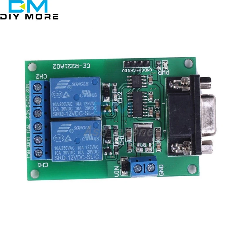 

DC 12V 2Ch RS232 Relay Board Remote Control USB PC UART COM Serial Ports
