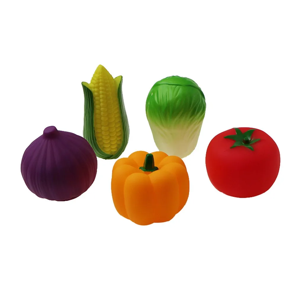 Бутылка с водой младенца игрушка для Купания Овощи игрушки для ванной для детей нажимной силиконовый Детские Ванная комната ванна бассейн игрушка аксессуар для малыша L420