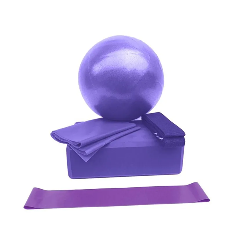 5 шт./компл. йога мяч йога плитка стрейч лента натяжение латексный эспандер сопротивление кольцо Йога фитнес оборудование - Цвет: Фиолетовый