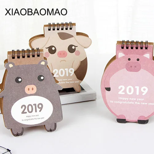 

Cute Pig 2019 Paper Calendar dual Daily Scheduler Table Planner Yearly Agenda Organizer Calendar 2019 Cartoon Characters Desktop